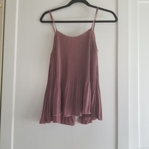 Open back pleated camisole